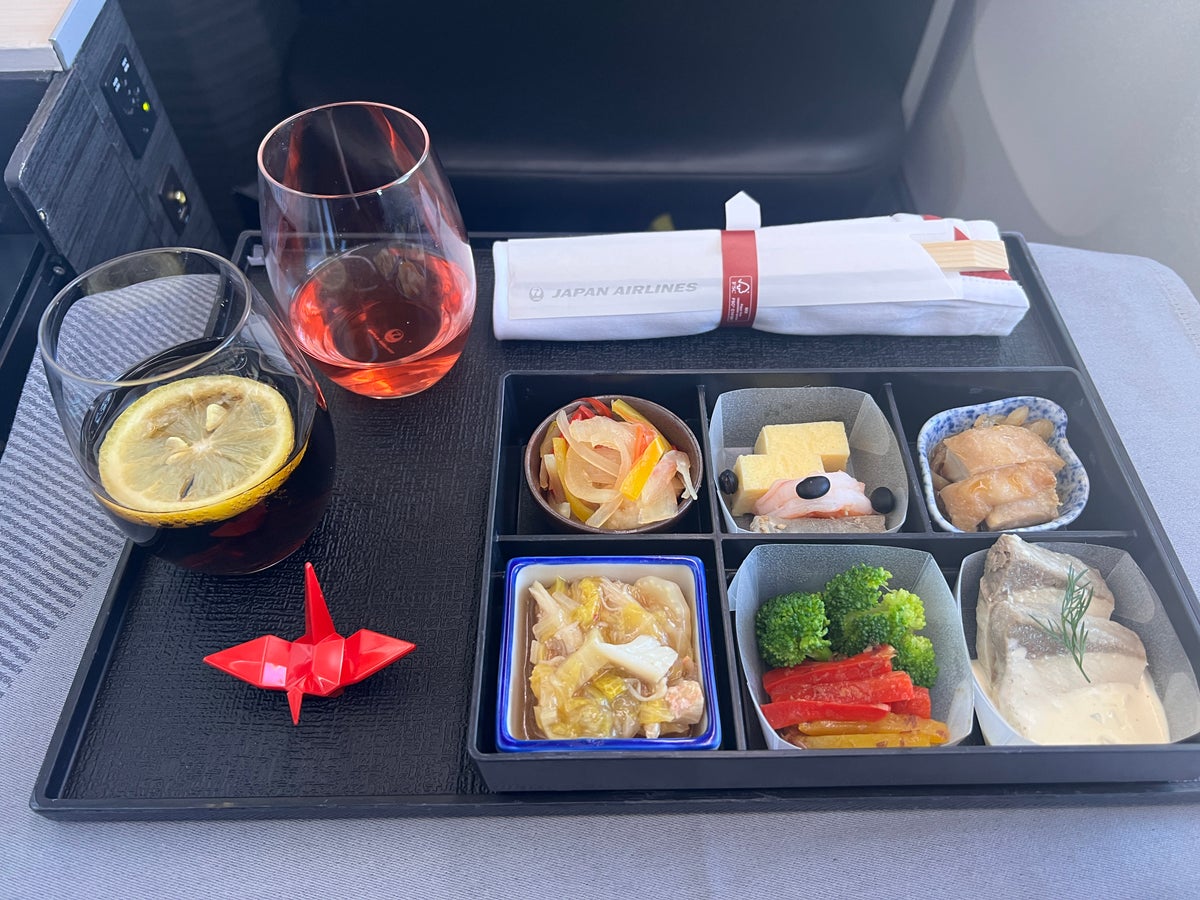 Japan Airlines 777 300er business class japanese appetizer course