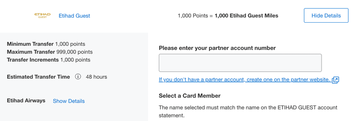 Link Etihad via Amex Screenshot Link Etihad via Amex Screenshot