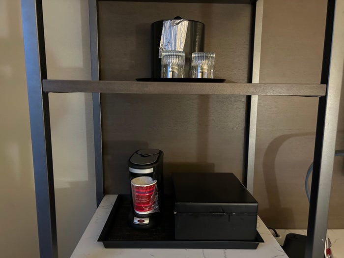Marriott Albany coffee machine and glasses and ice bucket Marriott Albany coffee machine and glasses and ice bucket
