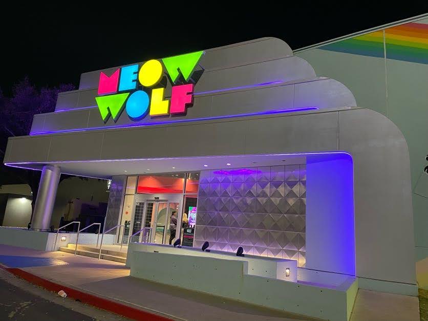 Parking lot entrance at Meow Wolf Grapevine The Real Unreal