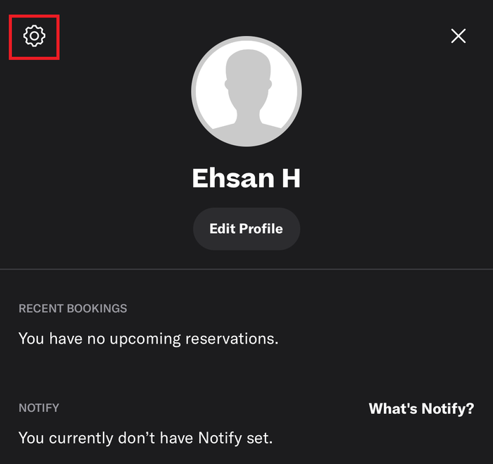Resy mobile app profile Resy mobile app profile