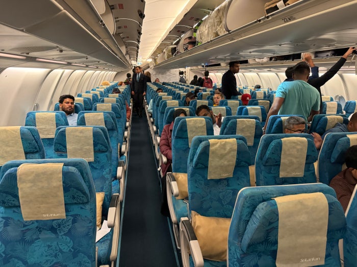 SriLankan DOH CMB A330 300 economy cabin SriLankan DOH CMB A330 300 economy cabin