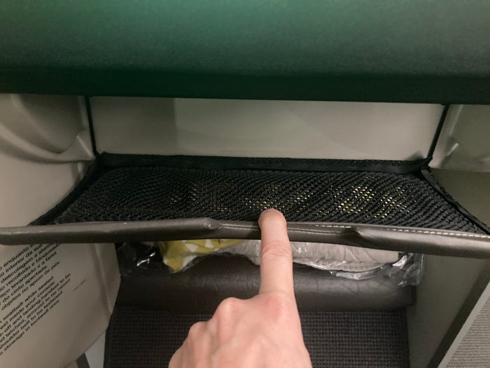 TAP Air Portugal A321LR neo business class EWR LIS storage pocket TAP Air Portugal A321LR neo business class EWR LIS storage pocket