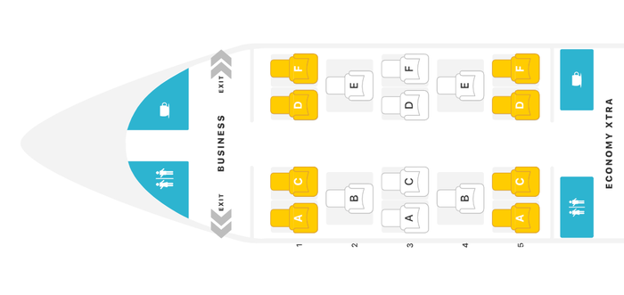 TAP Air Portugal A321LR neo business class seat map TAP Air Portugal A321LR neo business class seat map