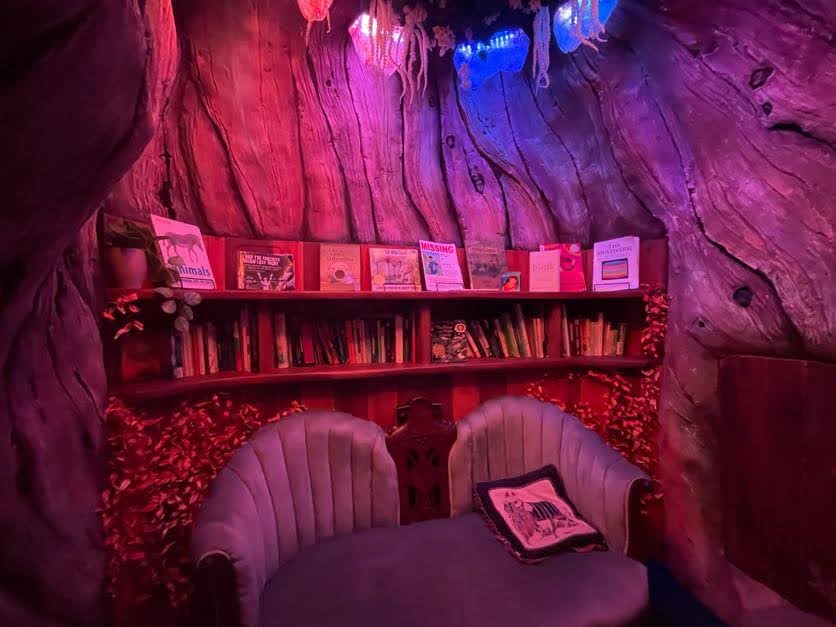 The Forest reading nook at Meow Wolf Grapevine The Real Unreal