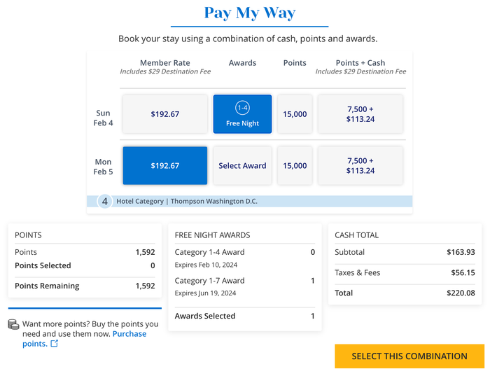 Thompson Washington DC Pay my Way options for booking Thompson Washington DC Pay my Way options for booking