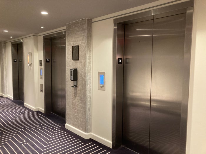Thompson Washington DC elevator waiting area on guest floor Thompson Washington DC elevator waiting area on guest floor