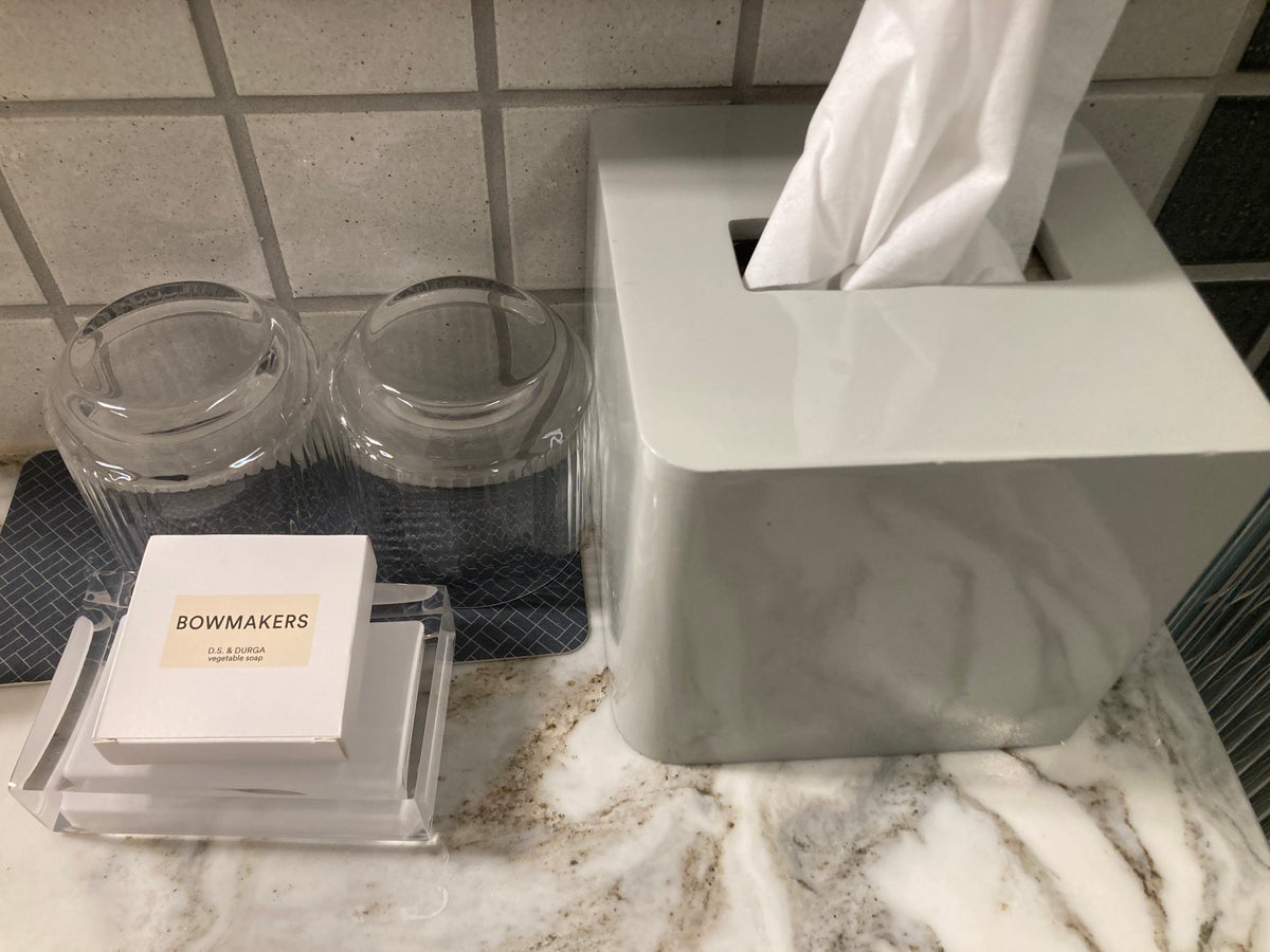 Thompson Washington DC junior suite bathroom tissues and glasses