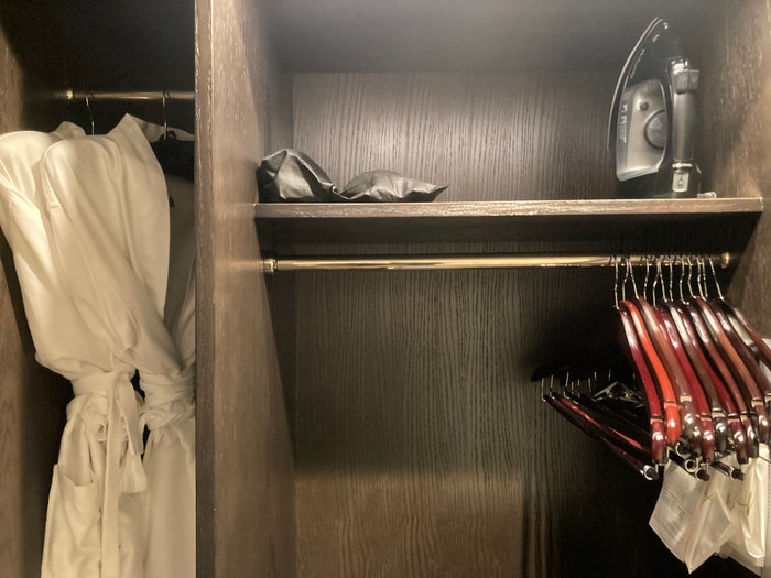 Thompson Washington DC junior suite closet hangers and robes Thompson Washington DC junior suite closet hangers and robes