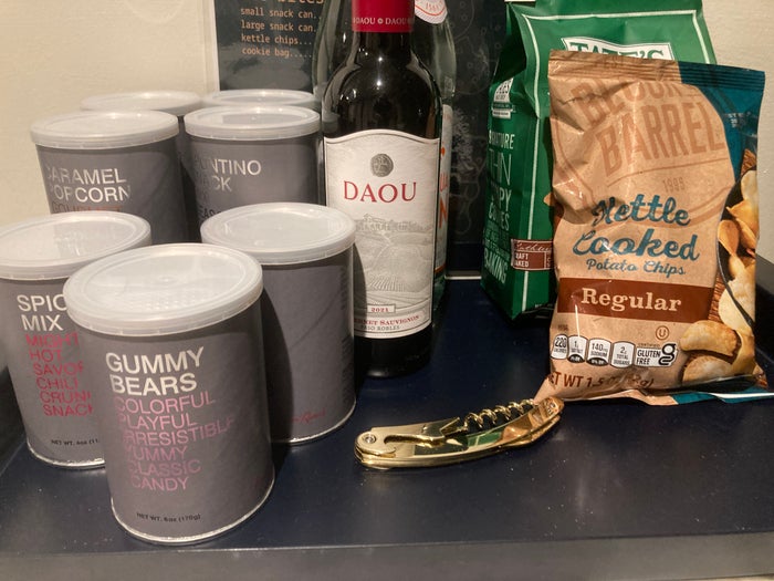 Thompson Washington DC junior suite mini bar snacks Thompson Washington DC junior suite mini bar snacks