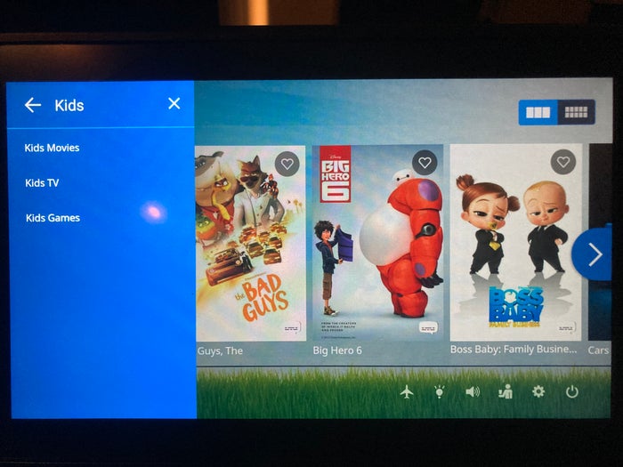 United Boeing 777 200 personal entertainment system kids materials