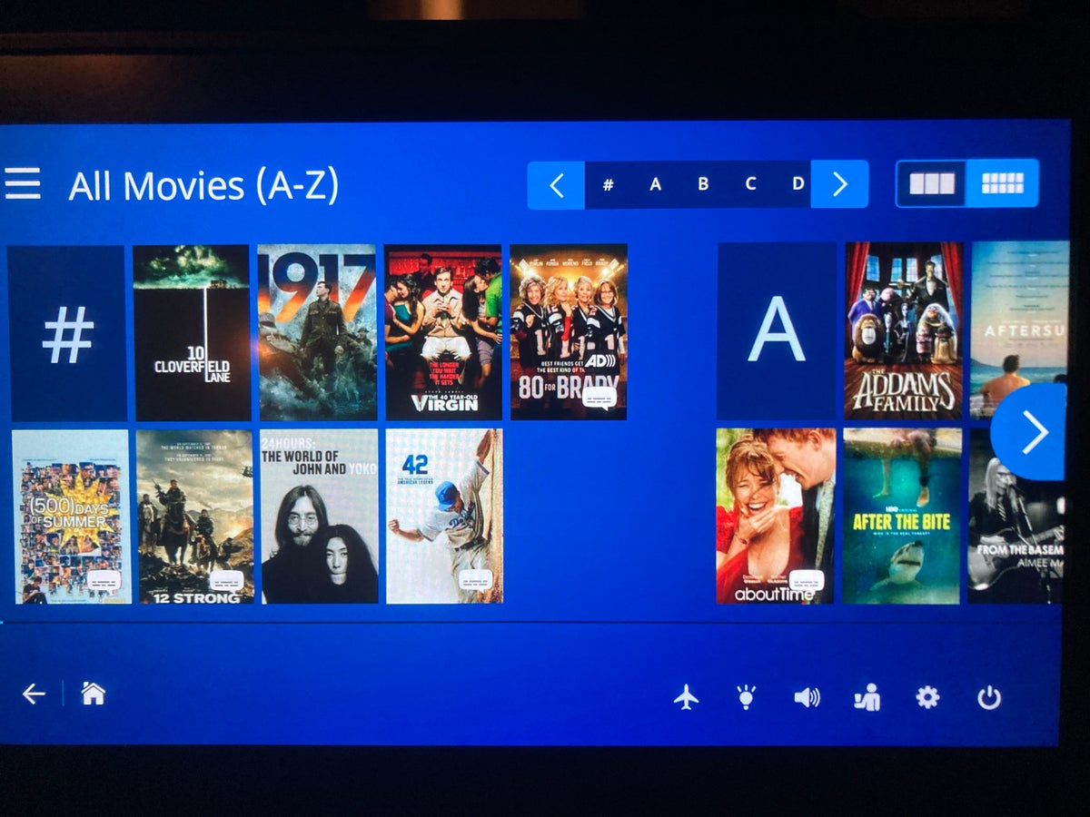 United Boeing 777 200 personal entertainment system movies