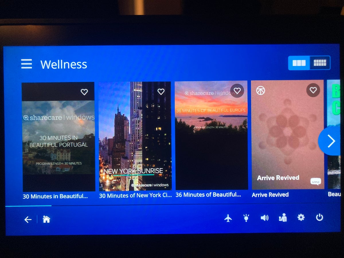 United Boeing 777 200 personal entertainment system wellness