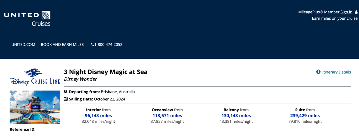 Using United Miles to book a Disney Cruise