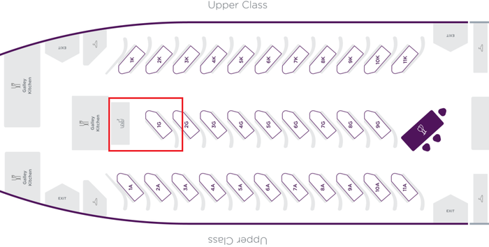Virgin Upper Class B787 9 bassinet