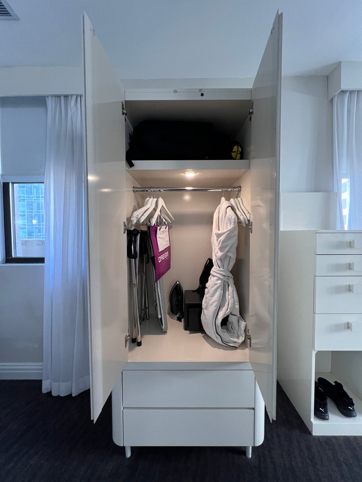 Hyatt Dream Midtown room closet dresser