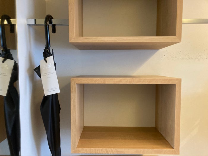101 Hotel Reykjavik closet shelves and umbrella 101 Hotel Reykjavik closet shelves and umbrella