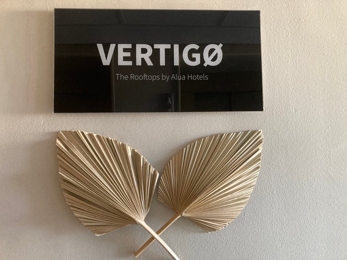 AluaSoul Costa Malaga Vertigo rooftop bar sign AluaSoul Costa Malaga Vertigo rooftop bar sign