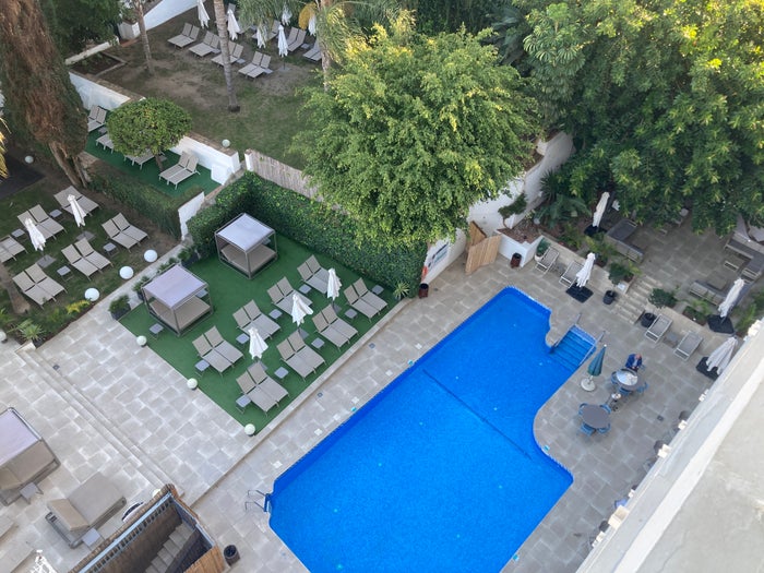 AluaSoul Costa Malaga bedroom balcony overlooking pool AluaSoul Costa Malaga bedroom balcony overlooking pool