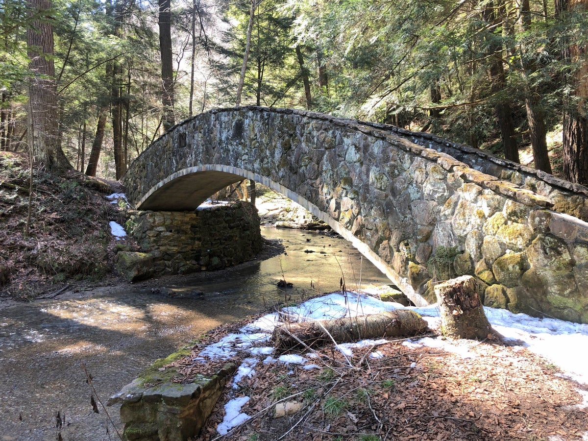 Bridge in winter at Hocking Hills State Park