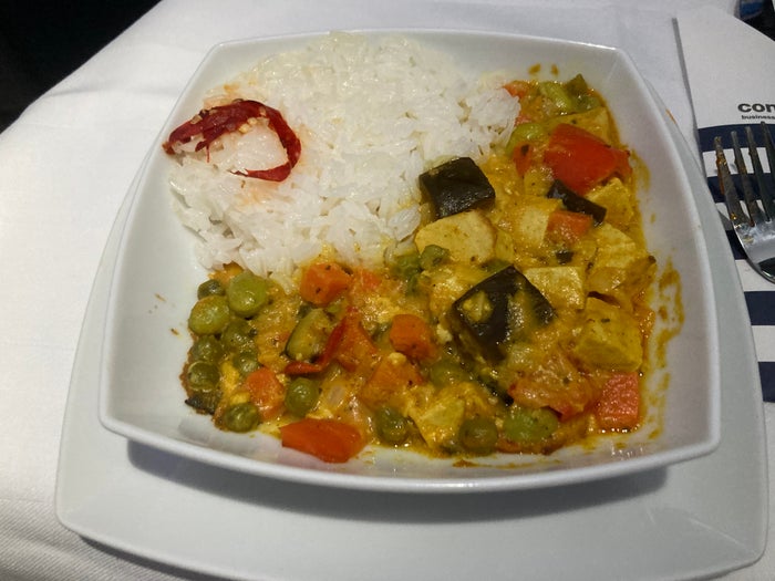 Condor A330 900neo business class Thai curry Condor A330 900neo business class Thai curry