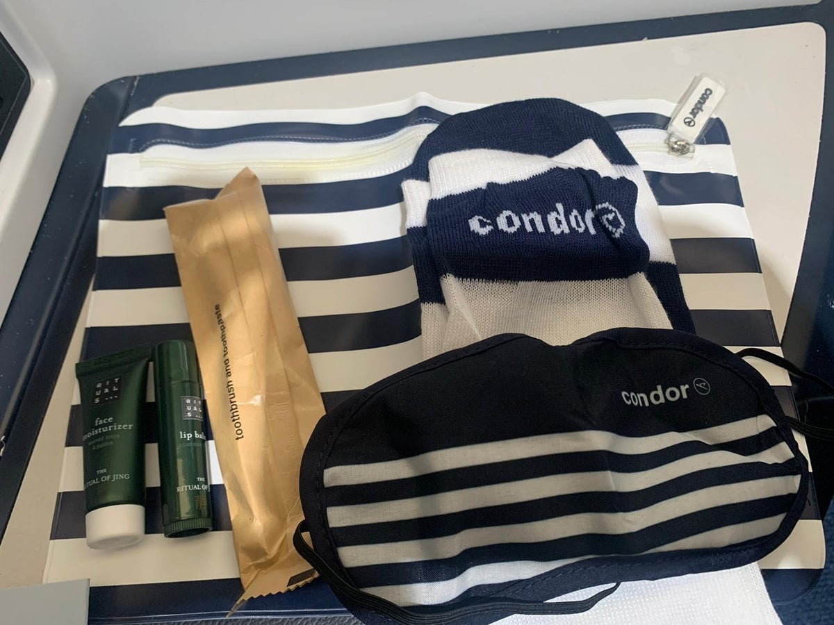Condor A330 900neo business class amenity kit contents
