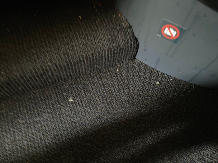Condor A330 900neo business class crumbs on floor Condor A330 900neo business class crumbs on floor
