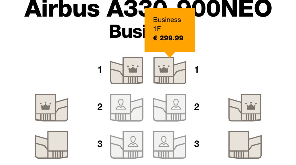 Condor A330 900neo business class prime seat cost
