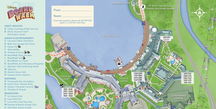 Disneys BoardWalk Inn Map of Property Disneys BoardWalk Inn Map of Property