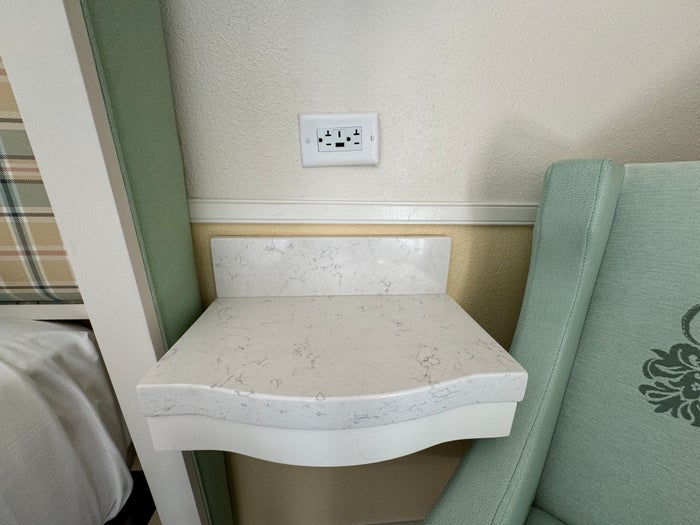 Disneys BoardWalk Inn bed side counter Disneys BoardWalk Inn bed side counter