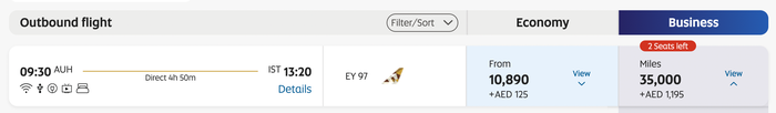 Etihad AUH to IST Screenshot Award Etihad AUH to IST Screenshot Award