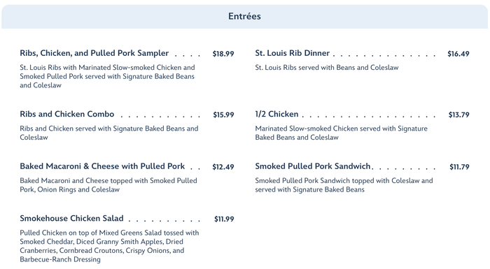 Flame Tree BBQ menu Flame Tree BBQ menu
