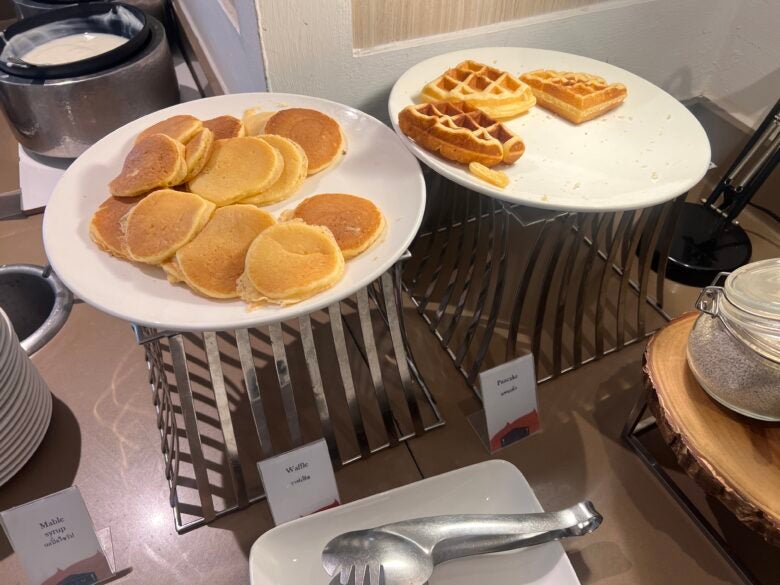 Hilton Garden Inn Bangkok Silom breakfast waffles and pancakes