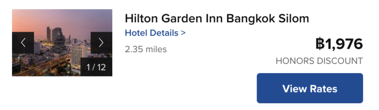 Hilton Garden Inn Bangkok Silom cash price for 1 night