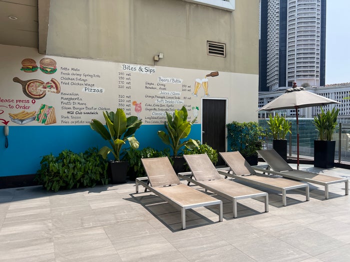 Hilton Garden Inn Bangkok Silom rooftop outdoor pool seating Hilton Garden Inn Bangkok Silom rooftop outdoor pool seating