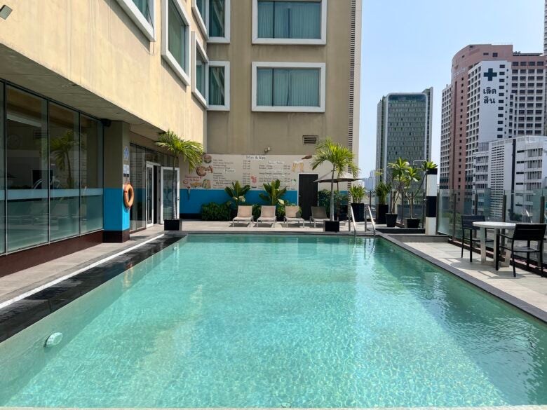 Hilton Garden Inn Bangkok Silom rooftop outdoor pool view