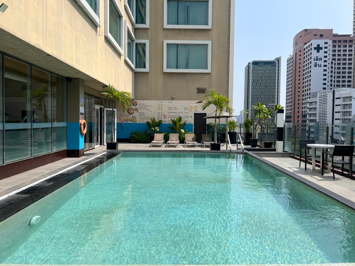 Hilton Garden Inn Bangkok Silom rooftop outdoor pool view Hilton Garden Inn Bangkok Silom rooftop outdoor pool view