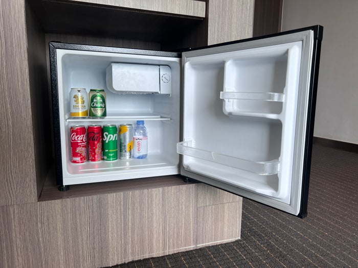 Hilton Garden Inn Bangkok Silom room minibar beverages Hilton Garden Inn Bangkok Silom room minibar beverages