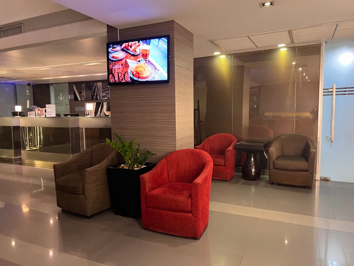 Hilton Garden Inn Bangkok Silom seating area near check in desk Hilton Garden Inn Bangkok Silom seating area near check in desk