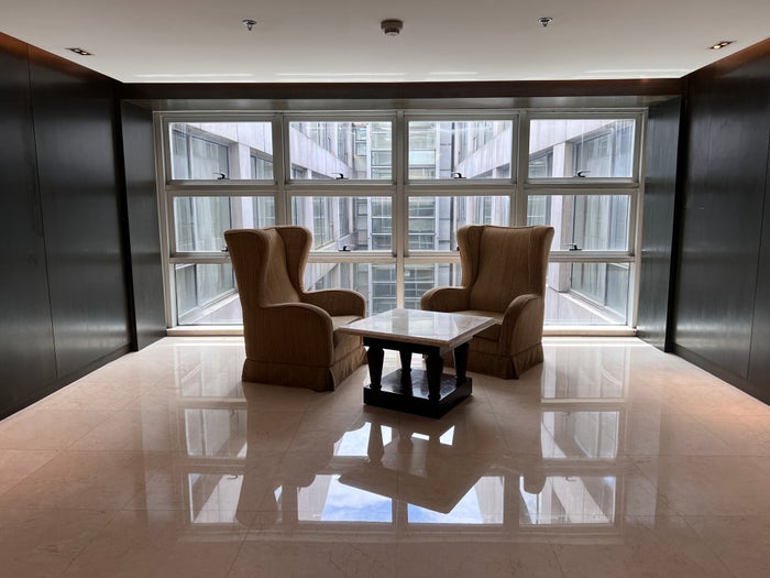 Holiday Inn Express Manila Newport City guestroom floor seating area near elevators Holiday Inn Express Manila Newport City guestroom floor seating area near elevators