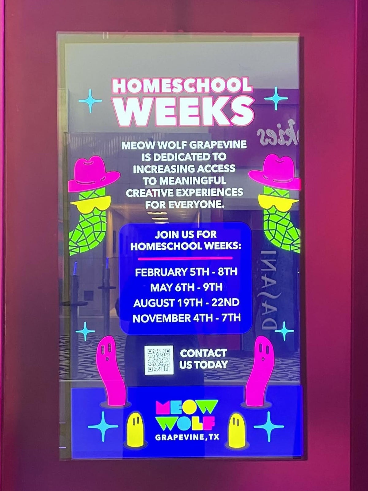Homeschool weeks Meow Wolf Grapevine The Real Unreal