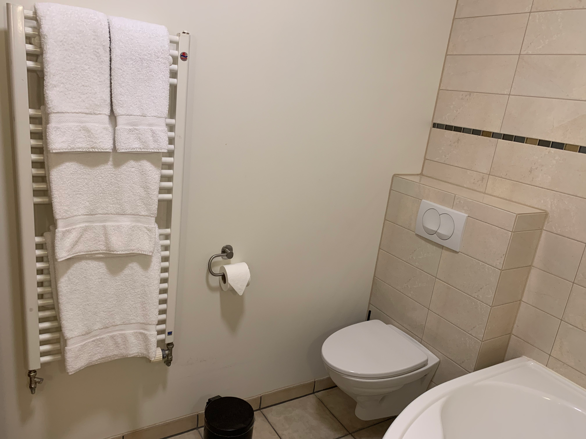 Hotel Ranga bathroom toilet and towel rack