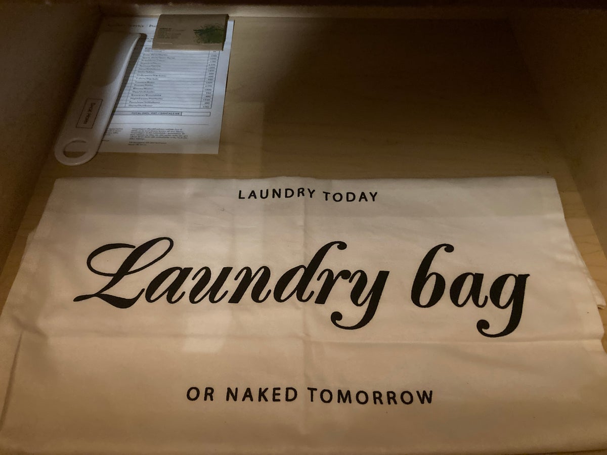 Hotel Ranga deluxe room laundry bag in drawer