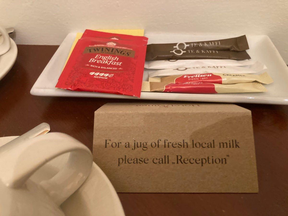 Hotel Ranga deluxe room milk note with coffee supplies