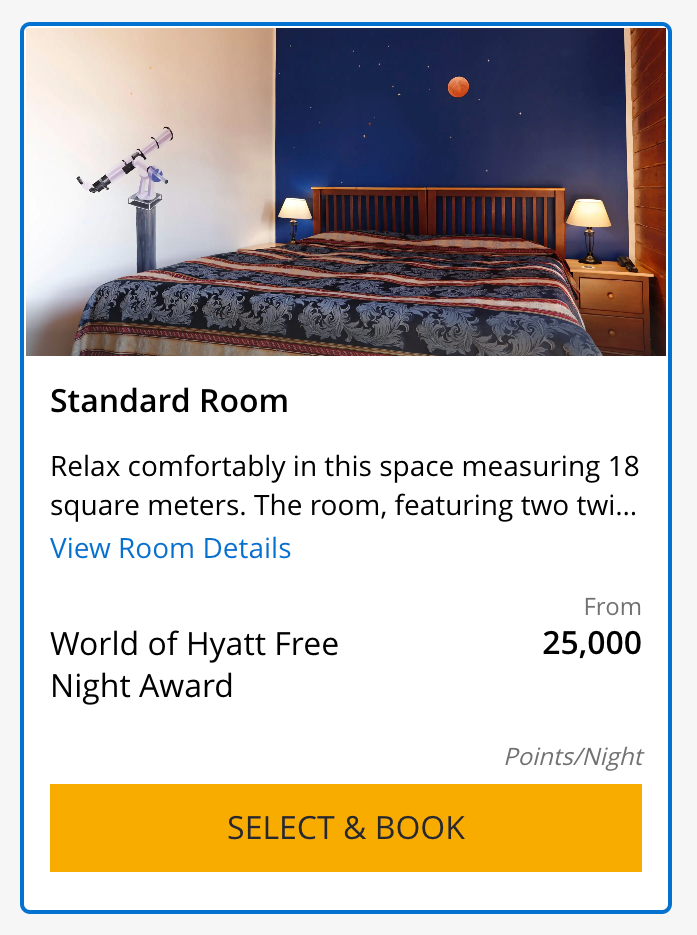 Hotel Ranga points booking cost