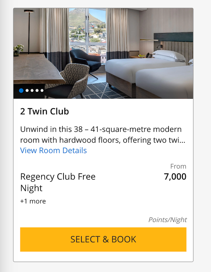 Hyatt Regency Cape Town Points screenshot