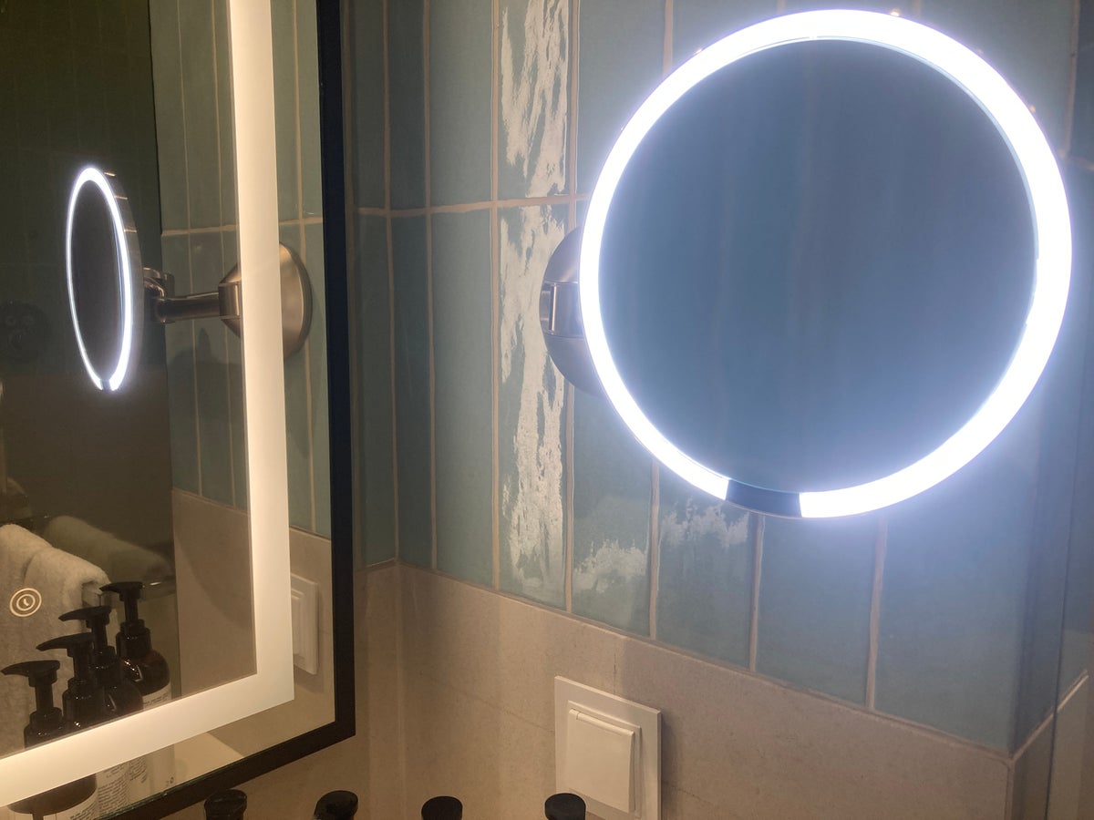 Hyatt Regency Lisbon bathroom makeup mirror