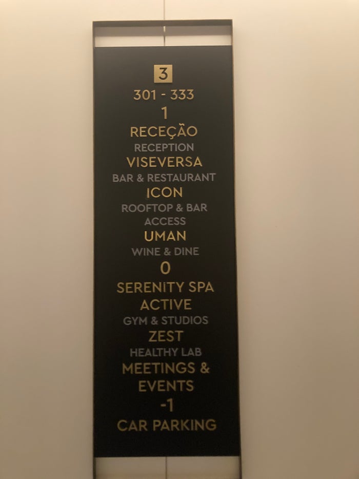 Hyatt Regency Lisbon elevator floor signs Hyatt Regency Lisbon elevator floor signs