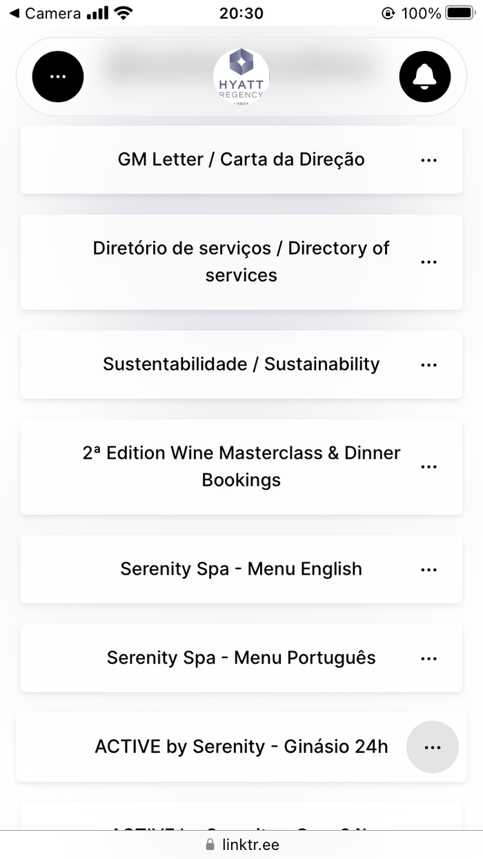 Hyatt Regency Lisbon information in app Hyatt Regency Lisbon information in app