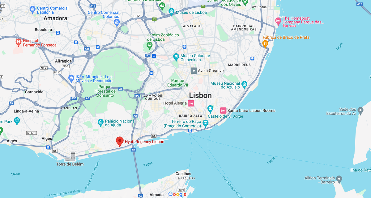 Hyatt Regency Lisbon location on Google Maps
